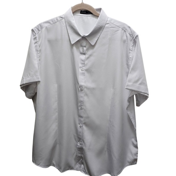 J.VER Tops - J.VER Womens White Short Sleeve Button Down Shirt Plus Size 2XL Professional